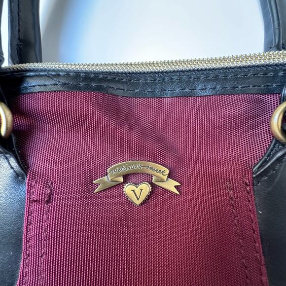 Y2K Victoria's Secret Maroon & Black Mini Tote bag Purse - Picture 3 of 10
